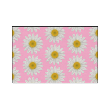 Chic Pink Daisy Personalized Area Rug with Non-Slip Backing - Luxurious Design