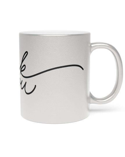 Chic Gratitude Metallic Ceramic Coffee Mug - A Luxurious Choice for Beverage Enthusiasts