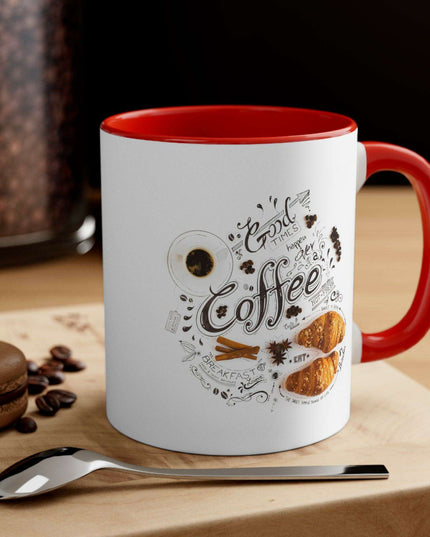 Vibrant Contrast 11oz Ceramic Coffee Mug - Chic Dual-Tone Style