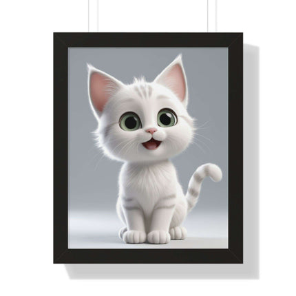Elegant Feline Vertical Art Poster - Eco-Friendly Framed Design