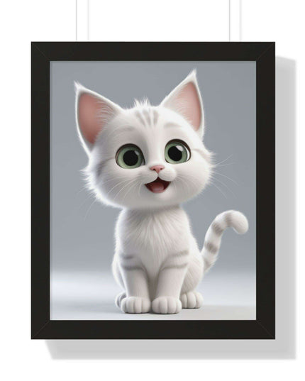 Elegant Feline Vertical Art Poster - Eco-Friendly Framed Design