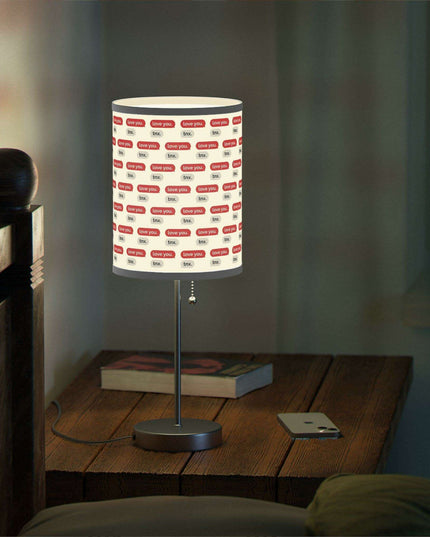 Customizable Valentine’s Luxe Steel Table Lamp with Exquisite Shade