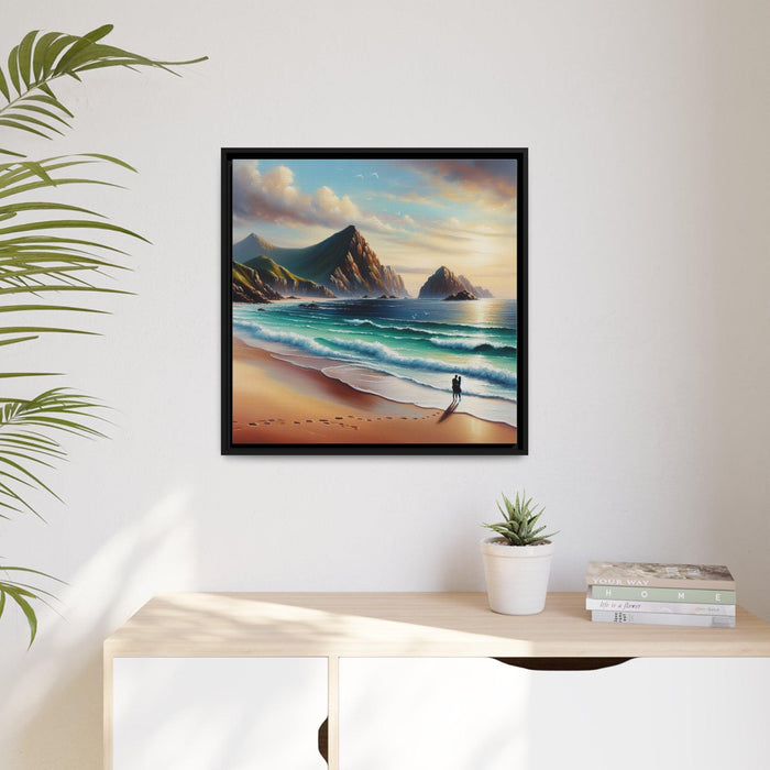 Ethereal Love - Enchanting Valentine’s Day Canvas Art with Stylish Black Frame