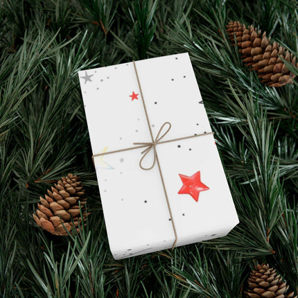 Personalized Luxe Pink Star Holiday Wrapping Paper - Eco-Friendly Premium Quality