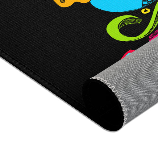 Black Music Lover Polyester Chenille Area Rugs