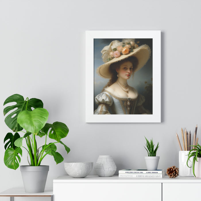 Vintage Elegance: Sustainable Femme Fatale Framed Art Print