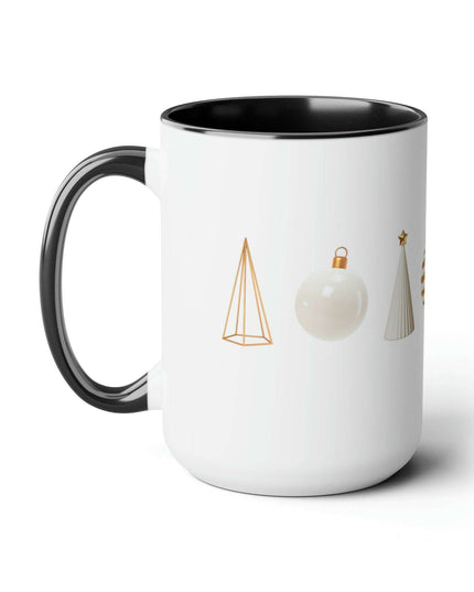 Sophisticated Two-Tone Ceramic Coffee Mugs - Luxe Indulgence Series