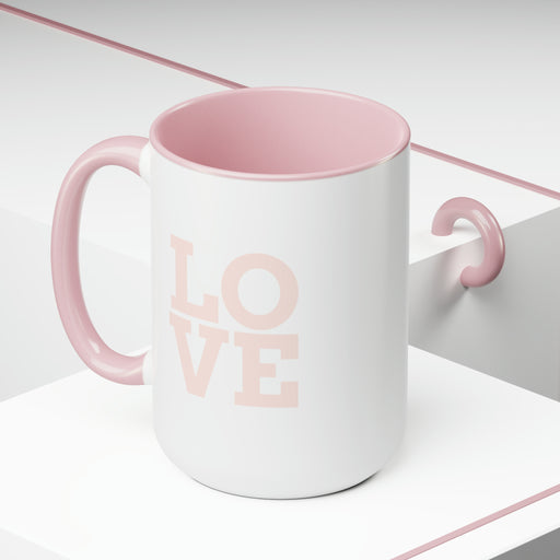 Elite Enigma LOVE Two-Tone Ceramic Coffee Mugs - 15oz for Coffee Enthusiasts