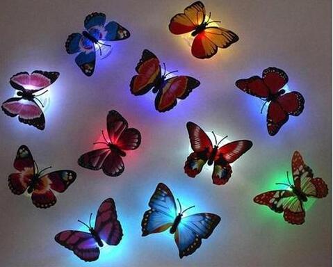 Peekaboo Studio Butterfly LED Night Light Set of 12 - Soft Glow & Ener