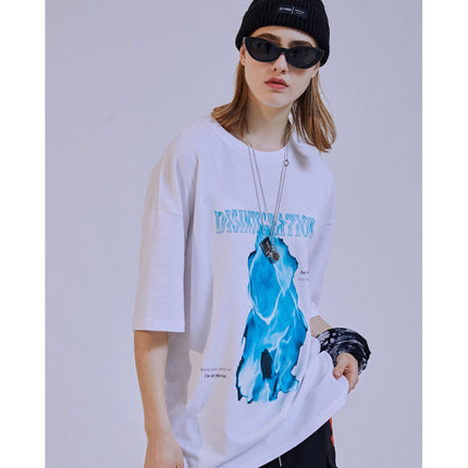 Peekaboo Studio Dark Ghost Print Loose Top - Lightweight & Stylish