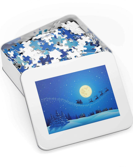 Customizable Family Jigsaw Puzzle Set in Stylish Metal Tin - Made in the USA for Quality Time