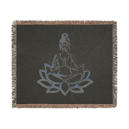 Printify Meditation Buddha Woven Blanket - Cozy Yoga Throw, Lotus Desi