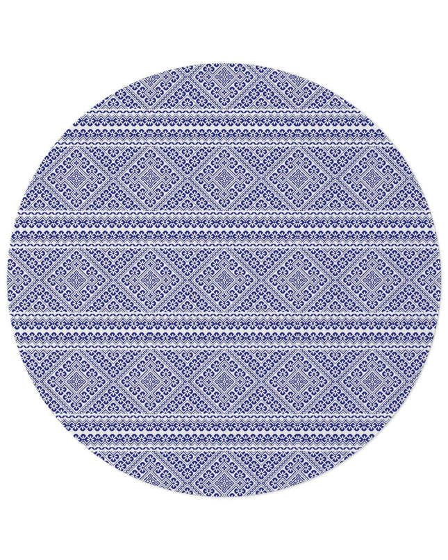 Opulent Chenille Round Rug for Winter Elegance - 60" Grande Edition