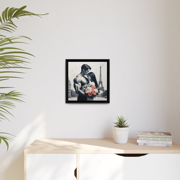 Elegant Ebony: Sustainable Canvas Print with Black Pinewood Frame