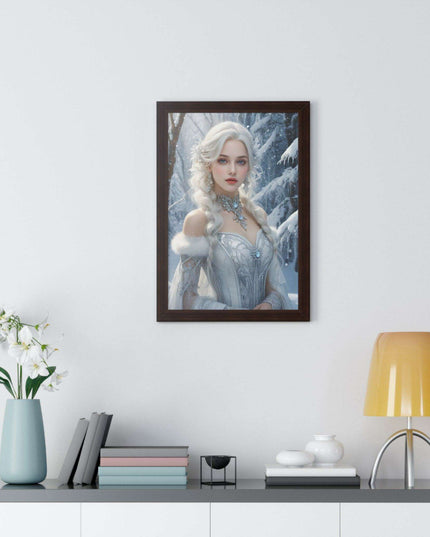 Winter Wonderland Puppy Framed Gaming Art - Sustainable Decor for Your Home