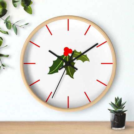 Elegant Artisanal Wooden Wall Clock with Lively Print Design