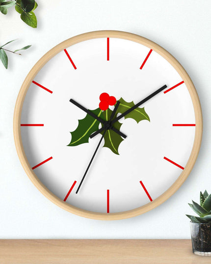 Elegant Artisanal Wooden Wall Clock with Lively Print Design