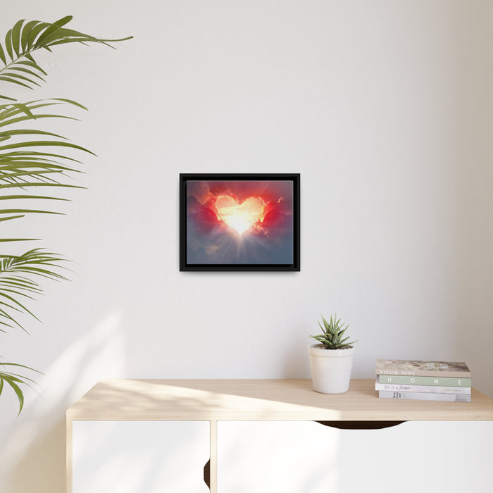 Elegant Love Valentine Matte Canvas Print with Black Pinewood Frame - Various Sizes