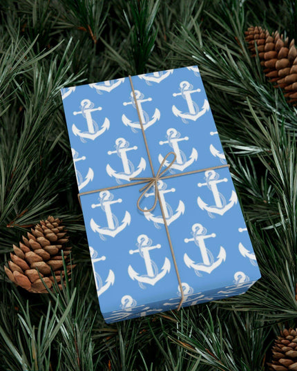 Nautical Elegance: Premium Anchor Gift Wrapping Paper Collection