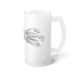 Elegant Wheat Frosted Glass Beer Stein - 16oz Luxury Mug for Sophisticated Sippers