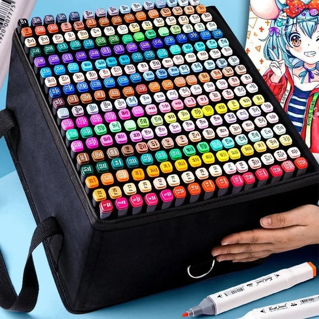 Peekaboo Studio 120 Colors Brush Marker Pens Set for Manga & Sketching