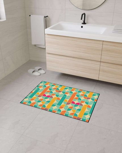 Sophisticated Non-Slip Geometric Polyester Area Rug