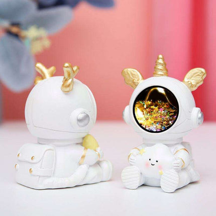 Cosmic Guardian Astronaut Illuminated Sculpture - Enchanting Home Decor