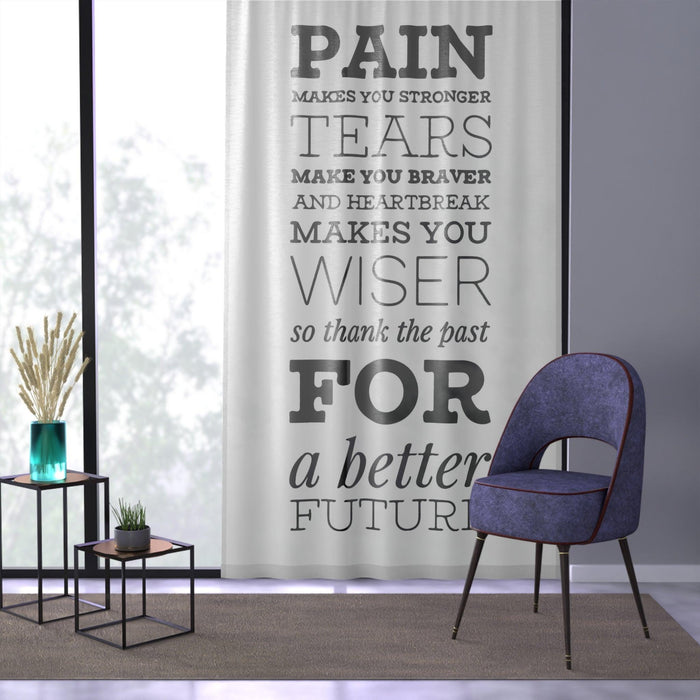 Pain makes you stronger - Quote Window Curtains | Blackout | 50" x 84" Printify