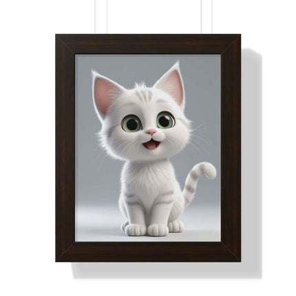 Elegant Feline Vertical Art Poster - Eco-Friendly Framed Design