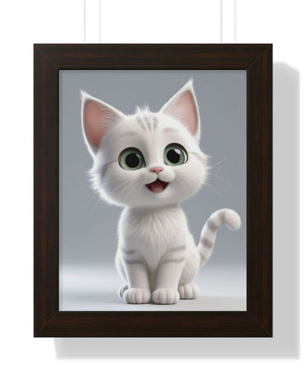 Elegant Feline Vertical Art Poster - Eco-Friendly Framed Design