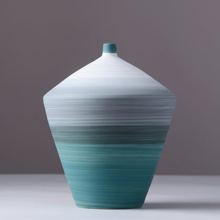 Modern Minimalist Ceramic Vase Handmade Abstract Painted Pottery Decoration