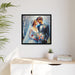 Sophisticated Wedding Couple Canvas Art in Sleek Black Pinewood Frame