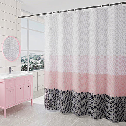 Gradient Wave Waterproof Shower Curtain | Mildew-Proof, 6 Sizes