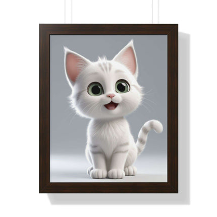 Elegant Feline Vertical Art Poster - Eco-Friendly Framed Design