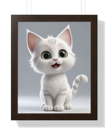 Elegant Feline Vertical Art Poster - Eco-Friendly Framed Design