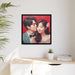 Captivating Romance Matte Canvas Art in Elegant Black Pinewood Frame