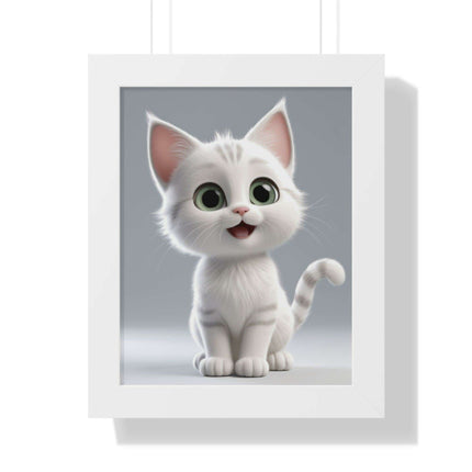 Elegant Feline Vertical Art Poster - Eco-Friendly Framed Design
