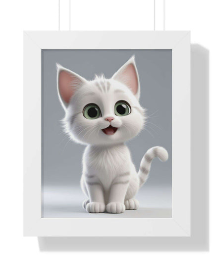 Elegant Feline Vertical Art Poster - Eco-Friendly Framed Design
