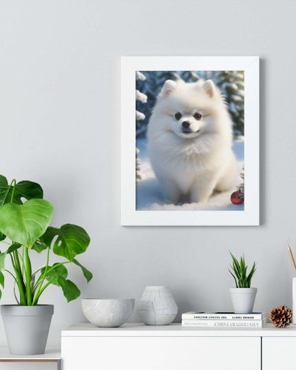 Eco-Friendly Winter Puppy Art Print Collection with Acrylic Protection