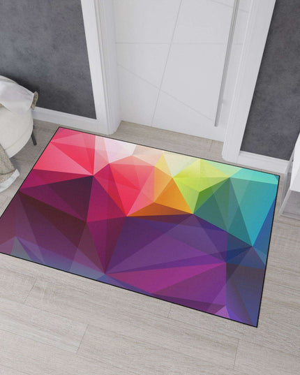 Luxurious Geometric Non-Slip Polyester Floor Mat for Professional Environments