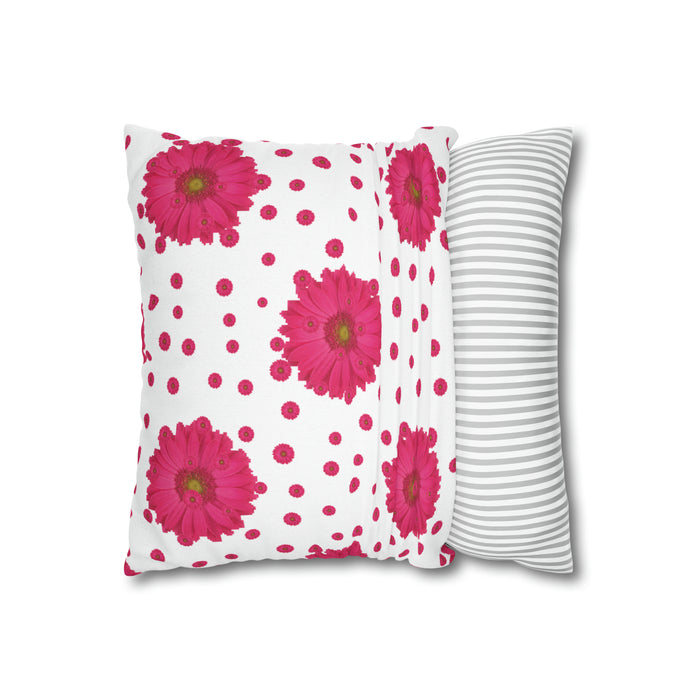 Pink Daisy Floral Decorative Pillowcase for Home Ambiance
