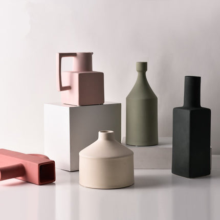 Geometric Irregular Morandi Vase Ceramic Decorative Studio Pottery