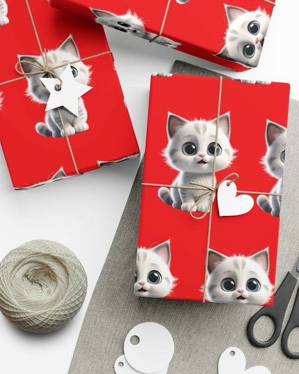 Customized Cat-Inspired Eco-Conscious Gift Wrapping Paper Set in Three Sizes