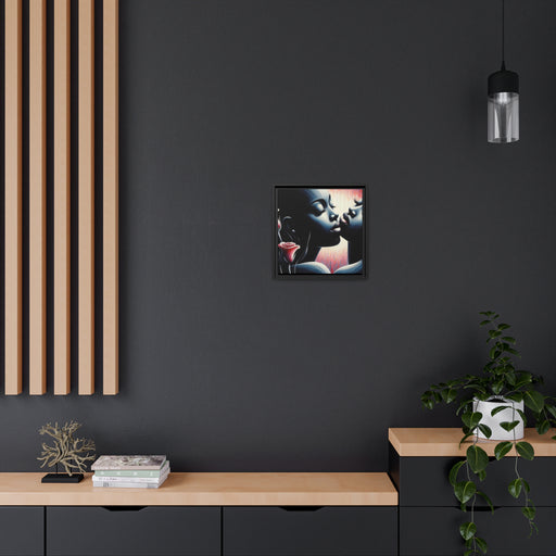 Elegant Valentine Matte Canvas Artwork with Black Pinewood Frame