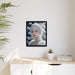 Elegant Snow White Christmas Girl Matte Canvas in Modern Black Frame