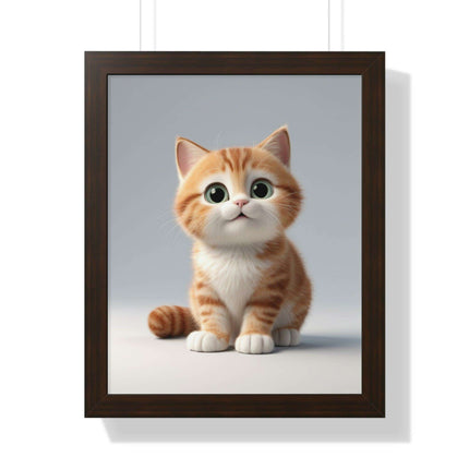 Sustainable Chic Cat Art Framed Print for Eco-Friendly Home Decor