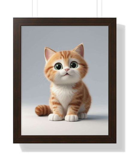 Sustainable Chic Cat Art Framed Print for Eco-Friendly Home Decor