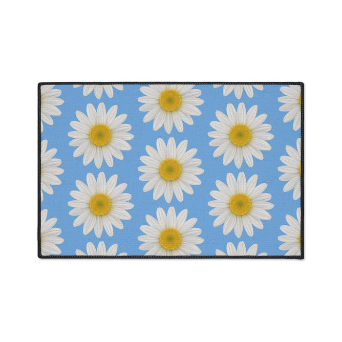Elegant Blue Daisy Accent Rug with Anti-Slip Backing by Maison d'Elite