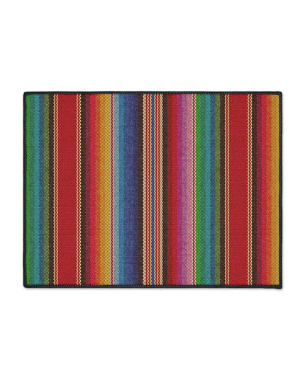 Elegant Vintage Luxe Ethnic Floor Mat with Chic Black Trim