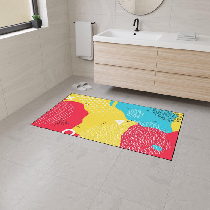 Luxurious Abstract Geometric Floor Mat with Non-Slip Backing by Maison d'Elite